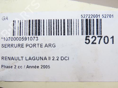 Rear left lock RENAULT LAGUNA II (BG0/1_) 2.2 dCi (BG0F) | BP28969081C100 