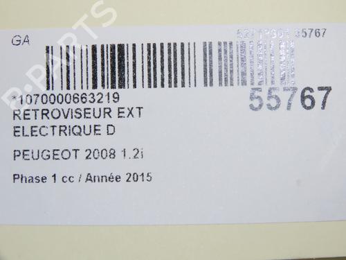 Right mirror PEUGEOT 2008 I (CU_) 1.2 THP 110 / PureTech 110 | BP29845260C27