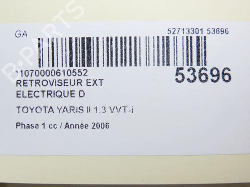 Right mirror TOYOTA YARIS (_P9_) 1.3 VVT-i (SCP90_, SCP90R) | BP28968658C27 