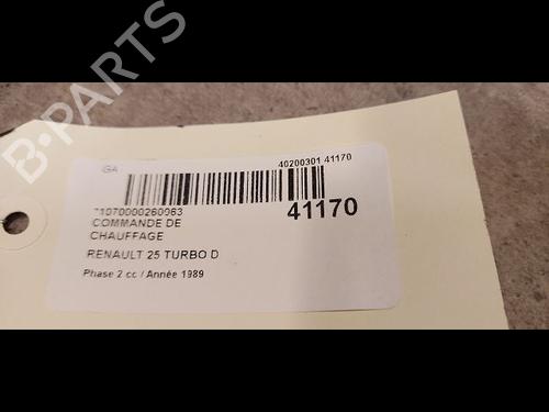 Commande Chauffage RENAULT 25 (B29_) 2.1 Turbo-D FWD (B290, B29W) (86 hp) 23174480