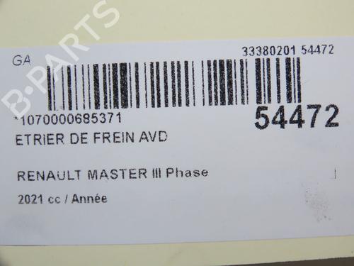 Used Right front brake caliper RENAULT MASTER III Van (FV) 2.3 dCi 180 FWD (FV04, FV07) (179 hp) 30630859