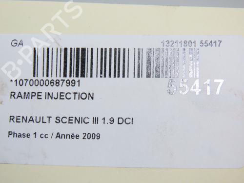 Used Injection rail RENAULT SCÉNIC III (JZ0/1_) 1.9 dCi (JZ0J, JZ1J, JZ1K, JZ1S) (131 hp) 30797556