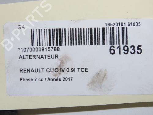 Used Alternator Alternator RENAULT CLIO IV (BH_) 0.9 TCe 90 (BHNF, BHMA, BHMH, BHJK, BHJR) (90 hp) 40110611 40110611