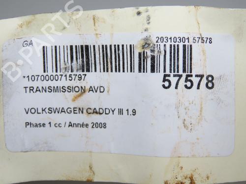 Right front driveshaft VW CADDY III Box Body/MPV (2KA, 2KH, 2CA, 2CH) 1.9 TDI | BP32308356M39