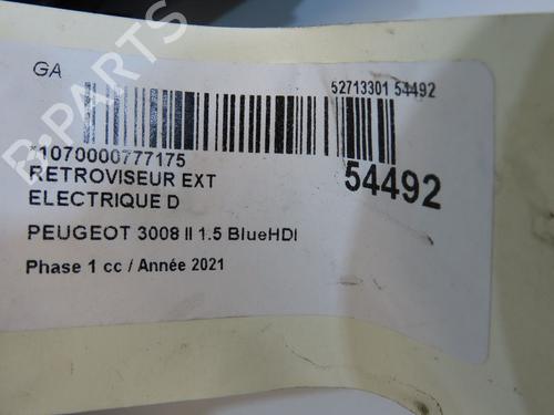 Used Right mirror Right mirror PEUGEOT 3008 II SUV (MC_, MR_, MJ_, M4_) 1.5 BlueHDi 130 (131 hp) 38226465 38226465