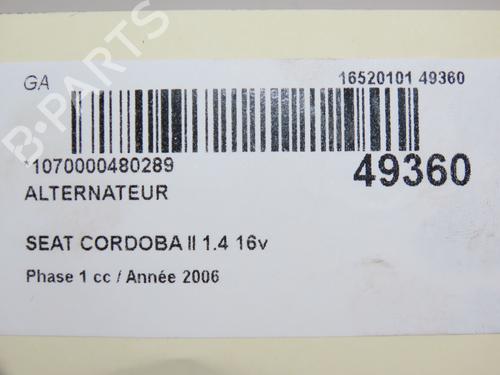 Used Alternator SEAT CORDOBA (6L2) 1.4 16V (86 hp) 23172100