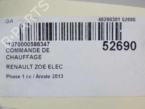 Climate control RENAULT ZOE (BFM_) ZOE | BP28830355I5