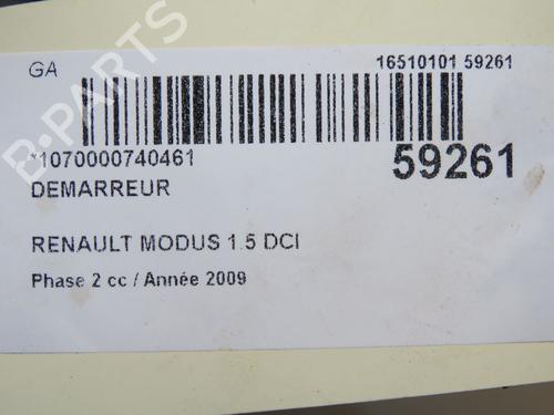 Starter RENAULT MODUS / GRAND MODUS (F/JP0_) 1.5 dCi (FP0E, JP0E) | BP36657569M8 - Image 6