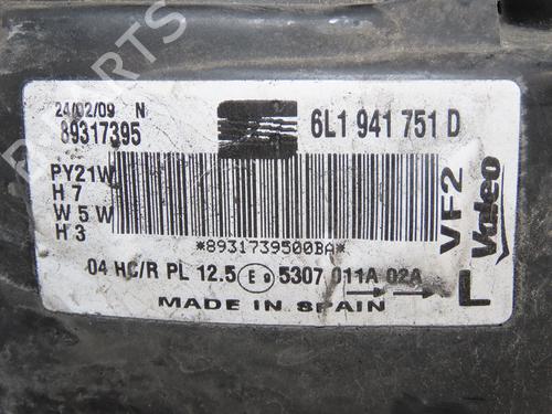 Used Left headlight SEAT IBIZA III (6L1) 1.4 16V (86 hp) 31121166