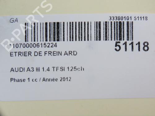 Right rear brake caliper AUDI A3 (8V1, 8VK) 1.4 TFSI | BP26404341M106 