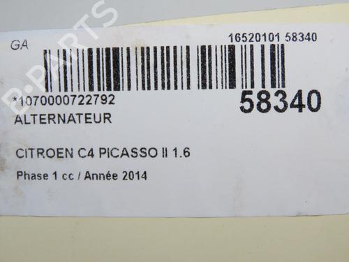 Alternator CITROËN C4 Picasso II 1.6 HDi / BlueHDi 115 | BP36395709M7 - Image 9
