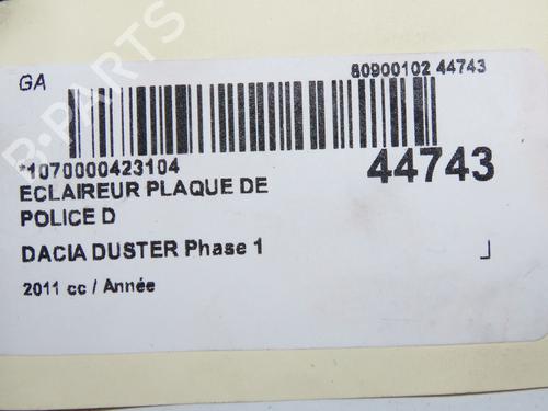Used Licence plate light Licence plate light DACIA DUSTER (HS_) 1.6 16V (105 hp) 14880636 14880636
