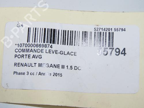 Used Left front window switch RENAULT MEGANE III Grandtour (KZ0/1) 1.5 dCi (KZ09, KZ0D, KZ1G, KZ29, KZ14, KZ1W, KZ10, KZ1F,... (110 hp) 31796658