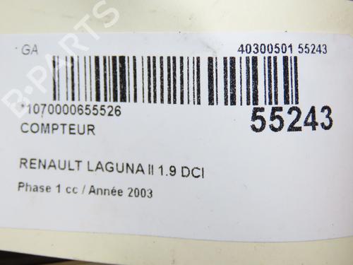 Kombiinstrument RENAULT LAGUNA II (BG0/1_) 1.9 dCi (107 hp) 28830542