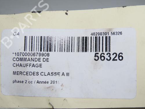 Comando clima MERCEDES-BENZ A-CLASS (W176) A 160 CDI / d (176.011) (90 hp) 31242506