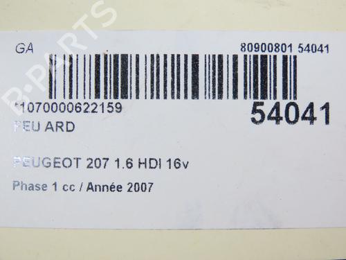 Used Right taillight Right taillight PEUGEOT 207 (WA_, WC_) 1.6 HDi (90 hp) 28832711 28832711