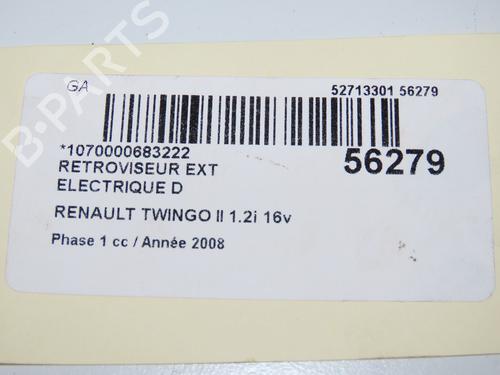 Right mirror RENAULT TWINGO II (CN0_) 1.2 16V (CN0K, CN0V, CN0A) | BP32129668C27 