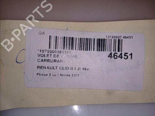 Used Fuel flap RENAULT CLIO III (BR0/1, CR0/1) 1.2 16V (BR02, BR0J, BR11, CR02, CR0J, CR11) (75 hp) 11098792