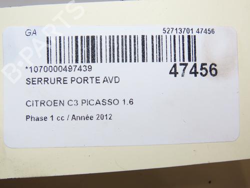 Højre fortil lås CITROËN C3 Picasso (SH_) 1.6 HDI 90 (92 hp) 28831565