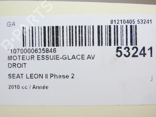 Used Front wiper motor SEAT LEON (1P1) 2.0 TDI (170 hp) 28833025