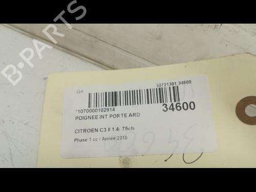 Used Rear right interior door handle CITROËN C3 II (SC_) 1.4 (73 hp) 9597338