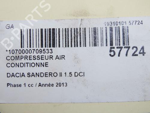 AC Kompressor AC Kompressor DACIA SANDERO II 1.5 dCi 75 / Blue dCi 75 (B8JW, B8M4, B8AH, B8M7, B8M6) (75 hp) 37432541 37432541