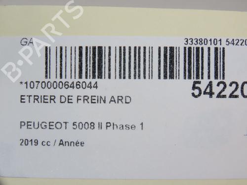 Højre bremsekaliber bag PEUGEOT 5008 II (MC_, MJ_, MR_, M4_) 1.2 THP (MRHNYH, MRHNYW, MRHNSJ, MRHNSU, MRHNSM) (131 hp) 28830031