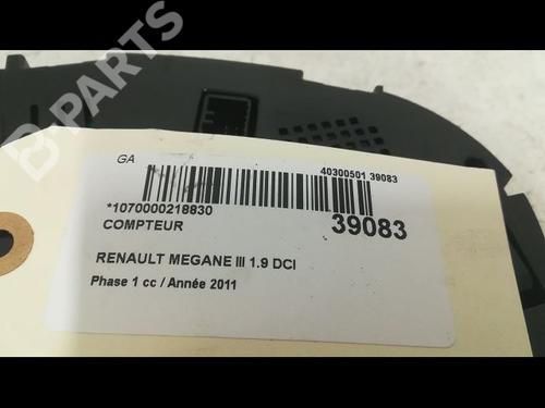 Instrument cluster RENAULT MEGANE III Hatchback (BZ0/1_, B3_) 1.9 dCi (BZ0N, BZ0J) | BP9606421C47 