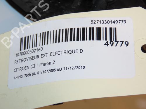 Right mirror CITROËN C3 I (FC_, FN_) 1.4 HDi | BP16667169C27 