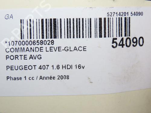 Used Left front window switch PEUGEOT 407 (6D_) 1.6 HDi 110 (6D9HZC, 6D9HYC) (109 hp) 28831750
