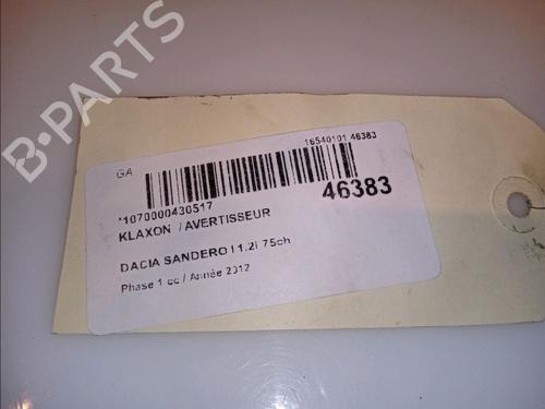 Horn DACIA SANDERO 1.2 16V LPG | BP14875029E13 