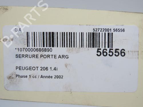 Venstre bagtil lås PEUGEOT 206 Hatchback (2A/C) 1.4 i (75 hp) 31748018