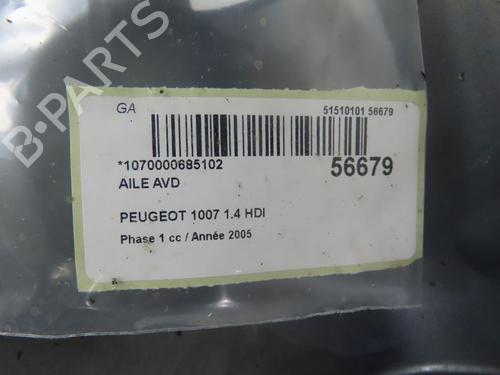 Forskærm Højre PEUGEOT 1007 (KM_) 1.4 HDi (68 hp) 32377380