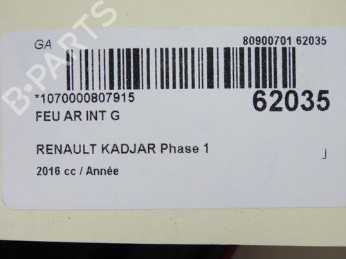Used Left tailgate light Left tailgate light RENAULT KADJAR (HA_, HL_) 1.6 dCi 130 (HLA4) (130 hp) 40050898 40050898