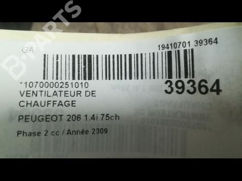 Heater blower motor PEUGEOT 206 Hatchback (2A/C) 1.4 i | BP9609994M62 