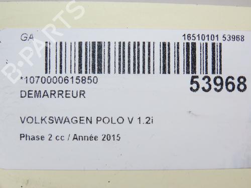 Startmotor VW POLO V (6R1, 6C1) 1.2 TSI 16V (90 hp) 28829034