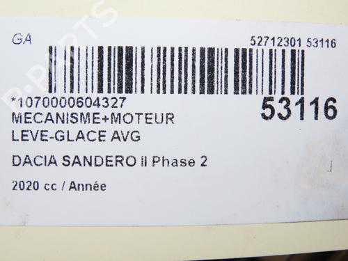 Front left window mechanism DACIA SANDERO II 1.0 LPG (B8ML) | BP28831182C22