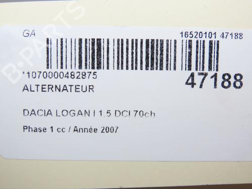 Used Alternator DACIA LOGAN MCV (KS_) 1.5 dCi (KS0K) (68 hp) 28967040