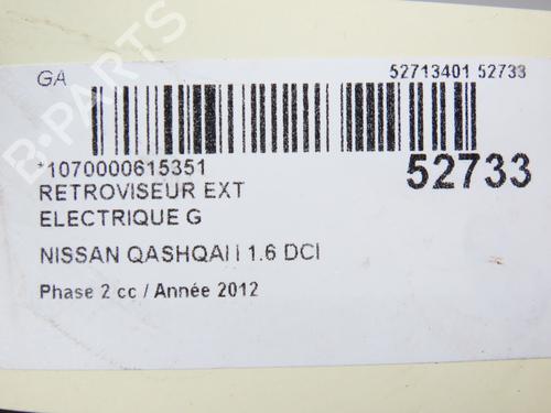 Used Left mirror NISSAN QASHQAI I (J10, NJ10) 1.6 dCi (130 hp) 28968705