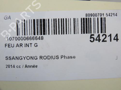 Venstre baglygte bagklap Venstre baglygte bagklap SSANGYONG RODIUS II 2.0 Xdi 4WD (155 hp) 37411106 37411106