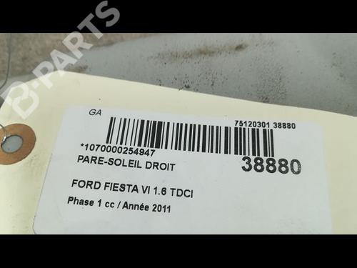 Right sun visor FORD FIESTA VI (CB1, CCN) 1.6 TDCi | BP9610624I2 
