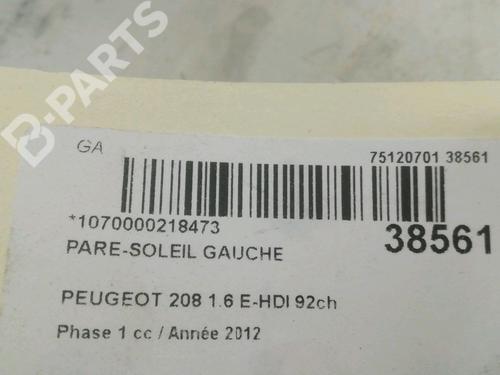Left sun visor PEUGEOT 208 I (CA_, CC_) 1.6 HDi | BP9606298I1 