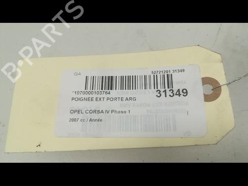 Used Rear left exterior door handle OPEL CORSA D (S07) 1.2 (L08, L68) (86 hp) 23176789