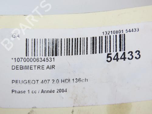 Luftmassemåler PEUGEOT 407 (6D_) 2.0 HDi 135 (6DRHRH, 6DRHRE, 6DRHRG, 6DRHRJ) (136 hp) 29318718