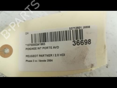 Used Front right interior door handle PEUGEOT PARTNER MPV (5_, G_) 2.0 HDI (90 hp) 23175914
