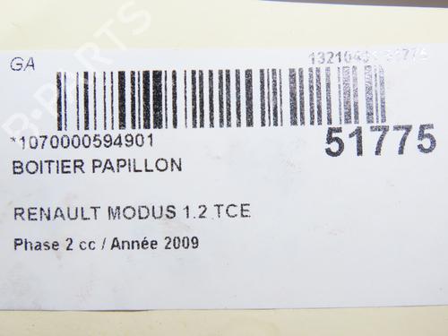 Used Throttle body RENAULT MODUS / GRAND MODUS (F/JP0_) 1.2 16V (JP0W) (101 hp) 28828768