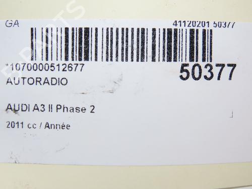 Radio AUDI A3 Sportback (8PA) 1.4 TFSI | BP26404375E6 