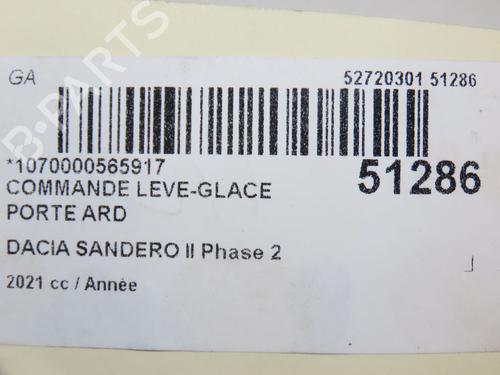 right-rear-window-switch-dacia-sandero-iii-10-tce-90-254118439r-2021-20340107 main image