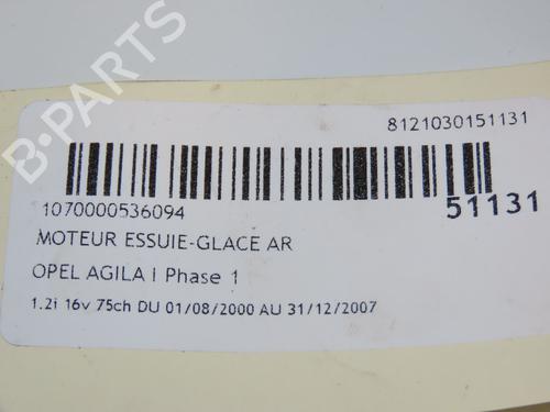 Rear wiper motor OPEL AGILA A (H00) 1.2 16V (F68) | BP18859388M102 