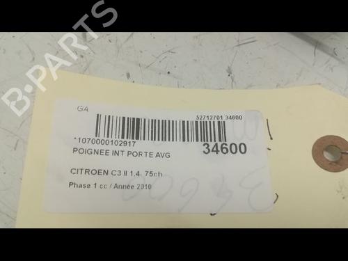 Used Front left interior door handle CITROËN C3 II (SC_) 1.4 (73 hp) 9597341